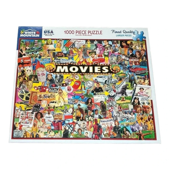 White Mountain Jigsaw Puzzle "Movies" 1000 Pieces 24" x 30" Movies‎ Films - Picture 1 of 10